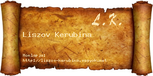 Liszov Kerubina névjegykártya