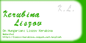 kerubina liszov business card
